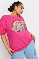 yours camiseta fucsia algodon arcoiris love mujer curvy y tallas grandes yours