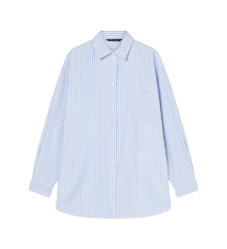 A|X Armani Exchange para mujer. XW002034AF21535MB088 Camisa cuello merinero azul (M), Casual, Poliéster, Manga larga