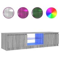 mueble tv  mueble de salon  armario tv con luces led gris sonoma 140x40x355 cm