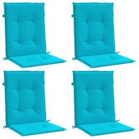cojines para silla con respaldo bajo 4 uds tela turquesa vidaxl