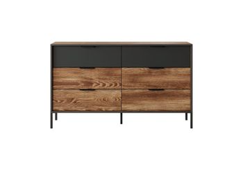 Cómoda efecto madera Marrón chocolate y Negro