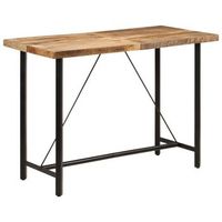 mesa alta de hierro y madera maciza de mango 150x70x107 cm vidaxl