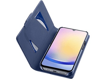 Funda móvil - CellularLine Book Agenda, Para Samsung Galaxy A26, Con tapa, Tarjetero, Cierre magnético, Azul