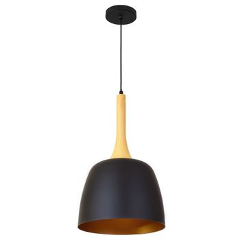 Colgante guga 1xe27 al.reg.xd.26cm negro/oro