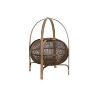 portavela bambu lino 33x33x42 natural marron