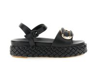 sandalias guild con fondo trenzado y accesorio black 38