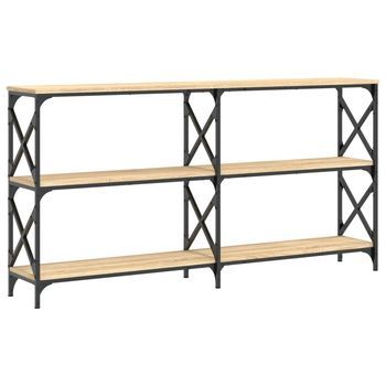 Mesa Consola Madera De Ingeniería Roble Sonoma 156x28x80,5 Cm Vidaxl