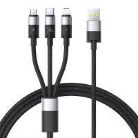cable baseus serie de velocidad estelar 100w usb-a a type-cmicroip para carga rapida y transmision de datos nucleo de