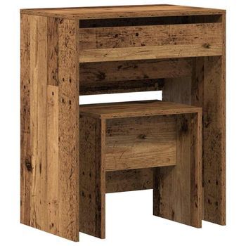 Mesa De Tocador | Mesa De Maquillaje Con Cajón Madera Vieja 60 X 40 X 75 Cm