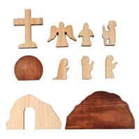 adorno de escritorio de madera maciza con reproduccion de la escena de la resurreccion de jesus en pascua