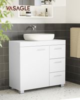 mueble bajo lavabo con 3 cajones de color blanco