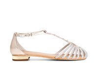 sandalias de piel con pedreria mignon light gold