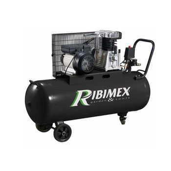 Ribimex Compresor De Aire De 3 Hp Con Tanque De 100 Litros Y Transmisión Por Correa De Doble Cilindro. - Prcomp3/100cr