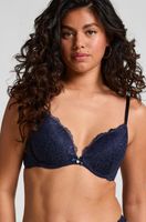 hunkemoller sujetador push-up de aros preformado marine azul