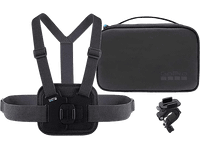 kit accesorios camara deportiva - gopro aktac-001 soporte para pecho y soporte manillar negro