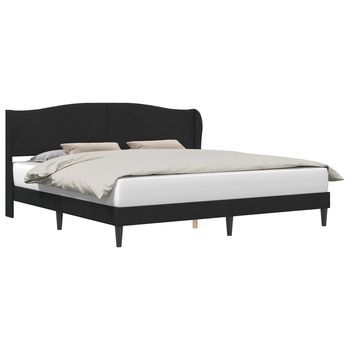 Estructura De Cama Con Cabecera Negro 200 X 200 Cm Terciopelo Vidaxl