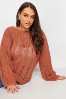 limited collection jersey de punto terracota con calados mujer curvy y tallas grandes limited collection