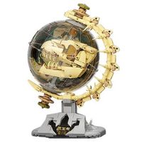 maqueta educativa 18 de dinosaurio trex y globo terrestre prehistorico con rotacion 360 luces y bloques para armar 272x138x196 cm color multicolor