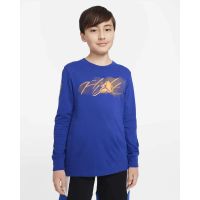 camiseta nike air jordan flight manga larga azul junior