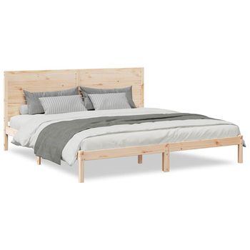 Cama Extralarga Sin Colchón Madera Maciza 180x210 Cm Vidaxl