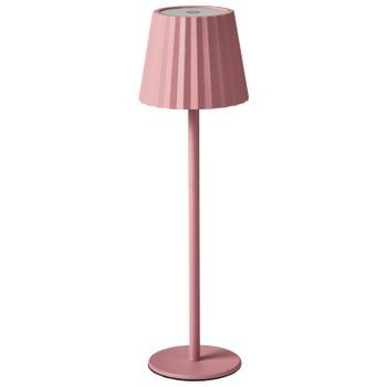 Lámpara De Mesa Moderna Aluminio Hierro Interior Exterior Rosa Pastel Pombeiro