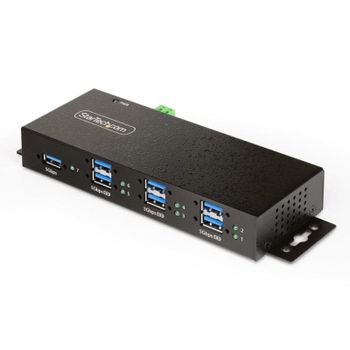Hub USB Industrial StarTech ST7300USBM Gestión Avanzada 7 Puertos USB 3.2 Gen 1 Metal ESD DIN