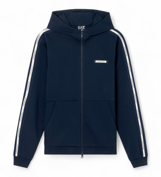 EA7 para hombre. 7M001480_AF12660 Sudadera Logo Series azul (S), Casual, Deportivo, Verde, Algodón, Sportswear, Multideporte, Manga larga