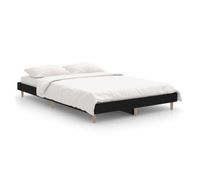 estructura de cama de madera contrachapada negra 120x190 cm