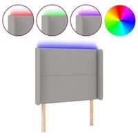 cabecero cama  panel de cabecera con led de tela gris claro 93x16x118128 cm