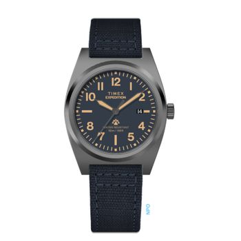 Timex Reloj Hombre Caja De Latón Pulsera Nylon De Color Azul Resistente Al Agua 5 Atm Tw2y18200