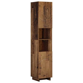 Armario De Baño Madera Envejecida 36.5 X 38 X 180 Cm Vidaxl