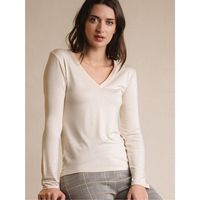 admas blusa camiseta de manga larga pico raso para mujer