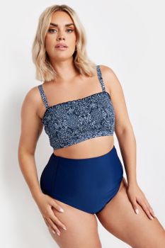 Yours Top De Bikini Azul Marino De Grecas