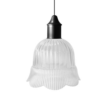 Lámpara de suspensión de metal y cristal transparente  D18,5 cm