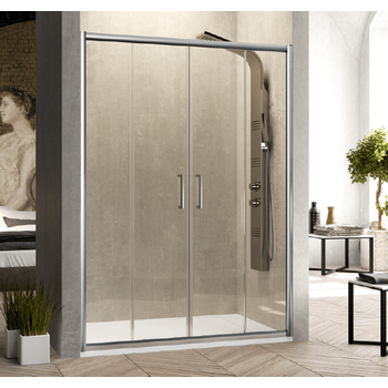 Frontal De Ducha 2 Fijos + 2 Puertas Correderas Bella 180 Cm Lateral Fijo : 67 - 69 Cm