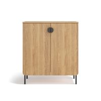 mueble almacenaje zapatero roble dorado 90x80x34 cm