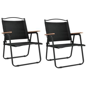 Sillas De Camping 2 Uds Tela Oxford Negro 54x55x78 Cm Vidaxl