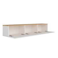 mueble tv suspendido con armarios de 150 cm blancos y madera hal