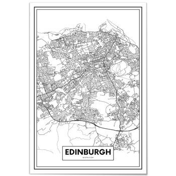 Panorama Cuadro De Aluminio Mapa De Ciudad Edimburgo 70x100 Cm