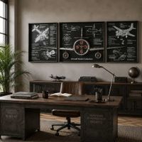 conjunto de 3 relojes de pared avion de acero plateado 175x21x64 cm