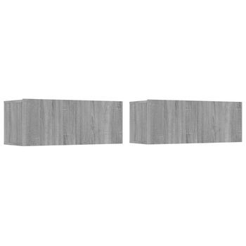 Muebles De Tv 2 Uds Madera Ingeniería Gris Sonoma 80x30x30 Cm Vidaxl