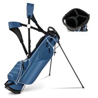costway bolsa de golf con soporte 4 divisores superiores 4 bolsillos cremallera bolsa refrigeradora portatil liviana para mujeres hombres azul