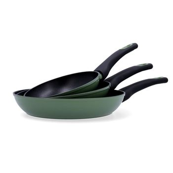 Set 3 sartenes aluminio verde 18-22-26 cm