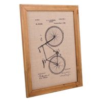 cuadro de madera y tela impresa marron 33x43x18h cm