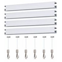 colgar cuadros sin agujeros pack 6 metros eurohang guias aluminio blanco mate 150 cm con 6 colgadores fast nylon clips tapas tornillos