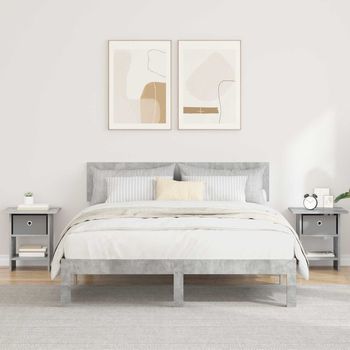 Mesita De Noche (set De 2) - Mueble Para Dormitorio - Madera De Ingeniería - Gris Concreto (41x40x45cm)