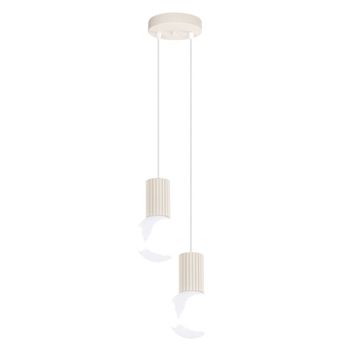 Lámpara colgantes beige aluminio/vidrio alt. 120 cm
