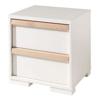 mesita de noche london 2 cajones madera blanco vipack