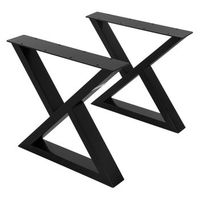 2x patas de mesa forma de x 43 x al40 cm negro ml-design