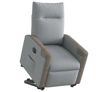 Sillón eléctrico reclinable elevable - sillón relax de tela gris claro